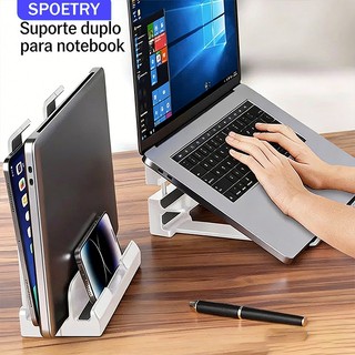 Suporte Vertical para Notebook e Tablet Compatível com MacBook iPad MacMini Organizador Portátil de Mesa