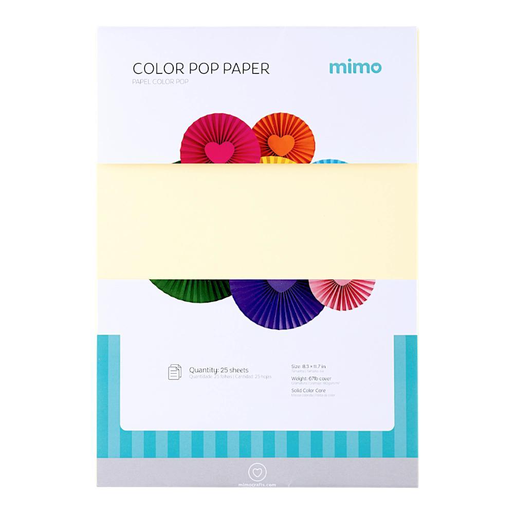 Papel Color Pop Amarelo Candy Mimo - A4 - 180 gr - 25 unds