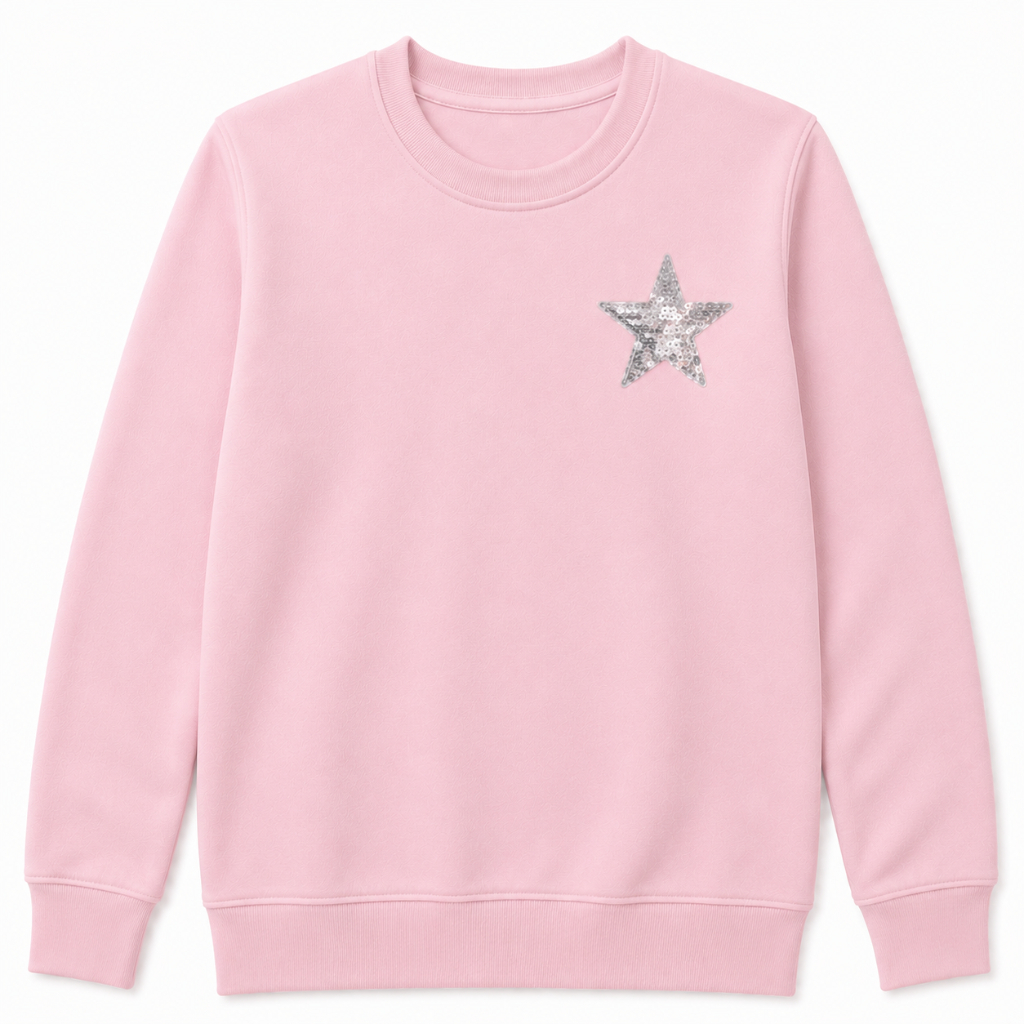 Moletom Infantil Flanelado Estrela Gola Careca Inverno Blusa de Frio Quentinha Menina Confortável Várias Cores