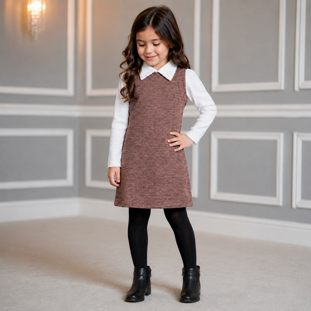 Vestido infantil Manga longa de menina/vestidinho Feminina infantil outono inverno frio 4-12 anos