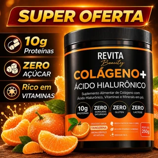 COLAGENO + ÁCIDO HIALURÔNICO REVITA BEAUTY SABOR CRANBERRY, TANGERINA E LIMÃO - ENVIO RAPIDO
