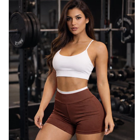 Conjunto Fitness Academia Feminino Short e Top Zero Transparência Bermuda meia coxa — imagem 1