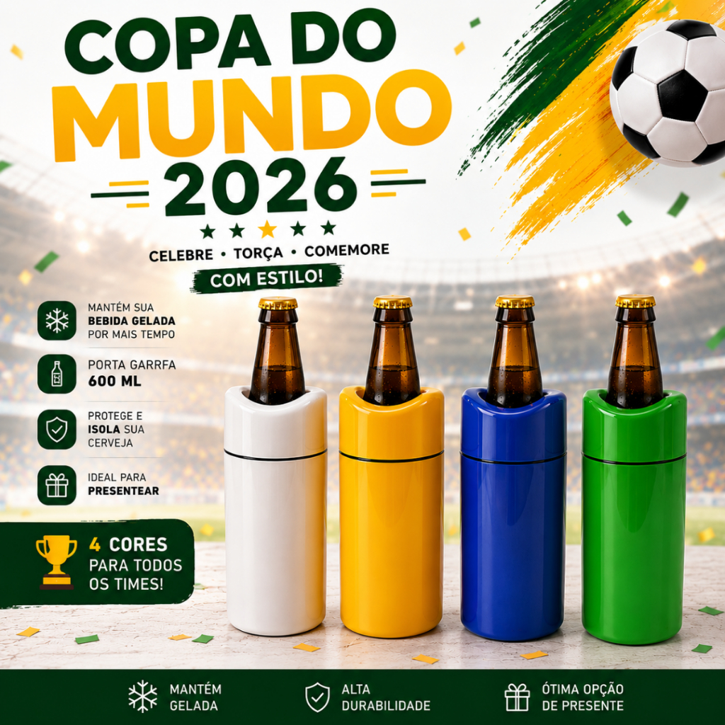 Kit 4 Porta Garrafa 600ml Térmico Camisinha de Cerveja Bar Bebida Copa Isopor de Cerveja Porta Bebidas Heineken 600ml