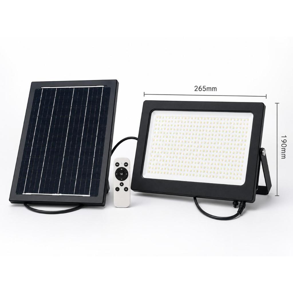 Refletor Solar de 500W + Painel Solar + Combinação de Iluminação Personalizada