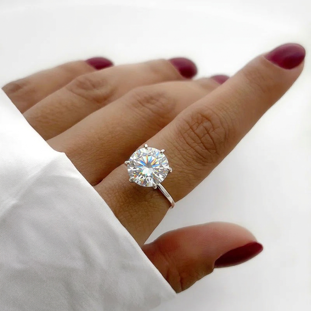 Anel Solitário Virginia Prata 925 Legítima com Zircônia Premium – Joia Luxo Noivado Pedido Presente