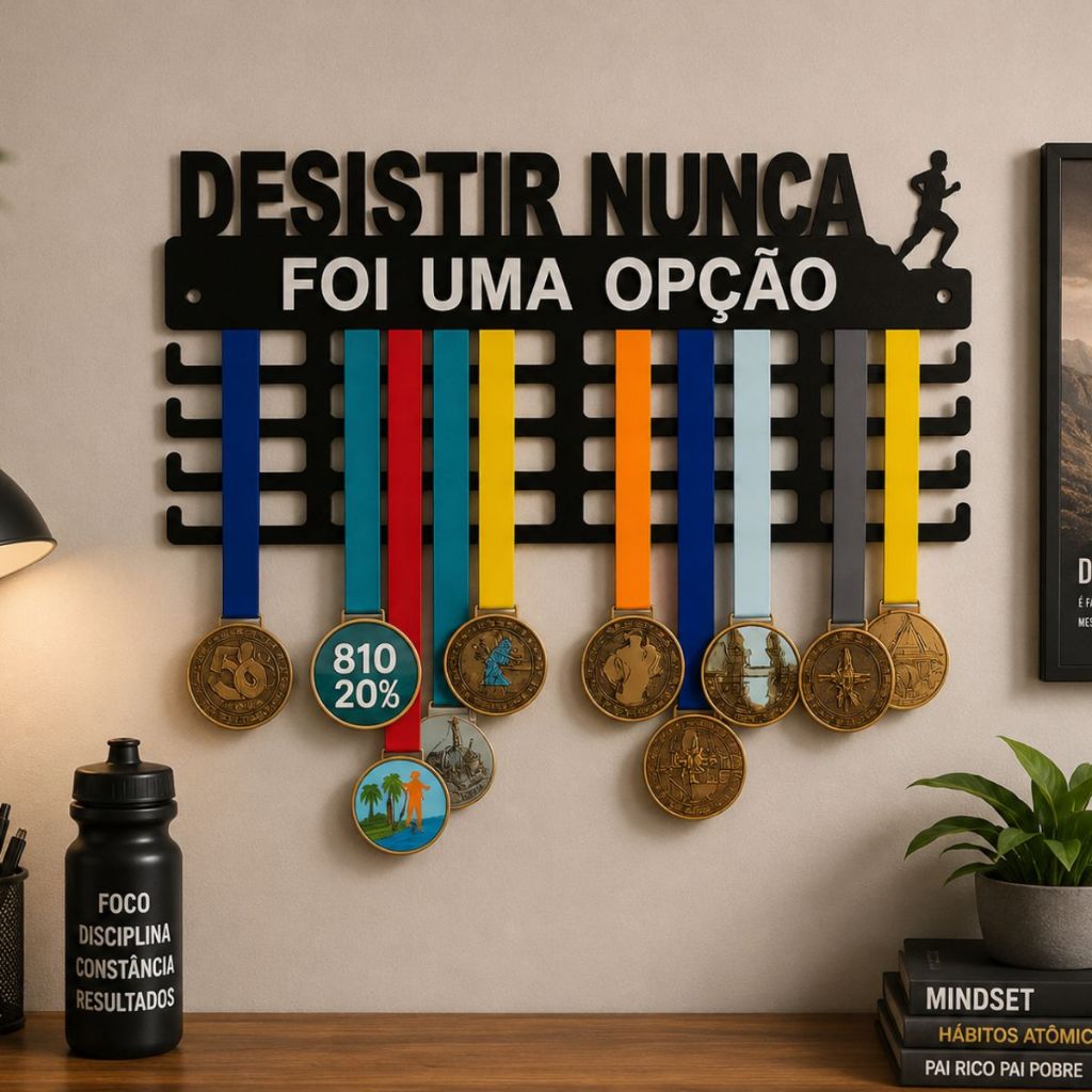 Porta Medalhas em MDF Suporte Medalhas Capacidade 32 Medalhas