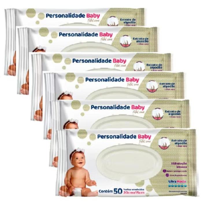 Lenço Umedecido Personalidade Baby – 6 Pacotes C/50un