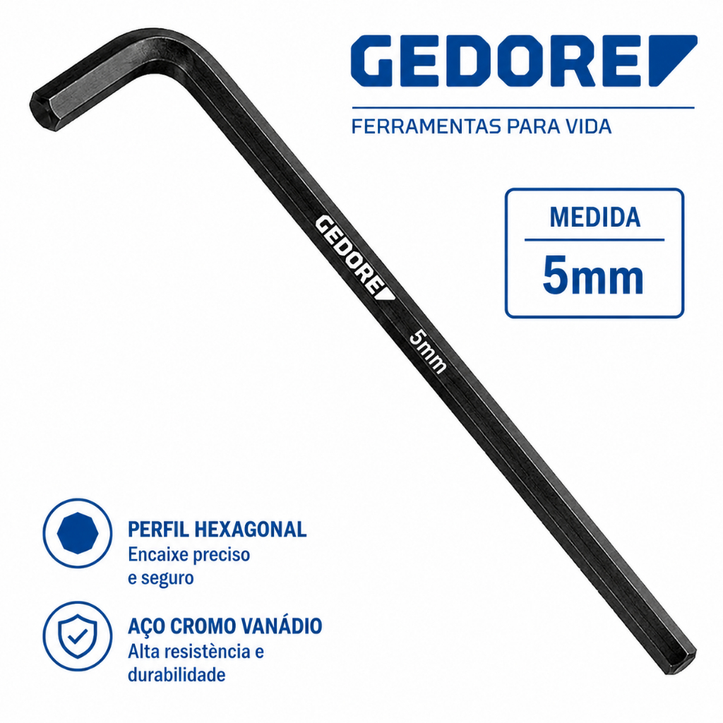 Chave Allen Longa 5mm - GEDORE Profissional
