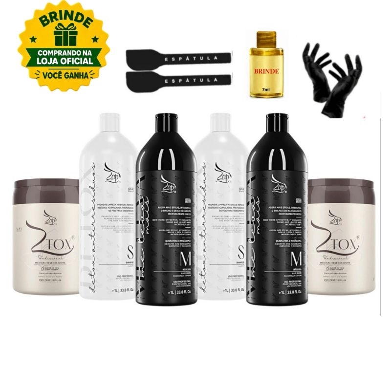 Combo Completo  2 Ztox Btox Tradicional  2x950 + 2 kit Me leva Zap  4x1000ml -Profissional