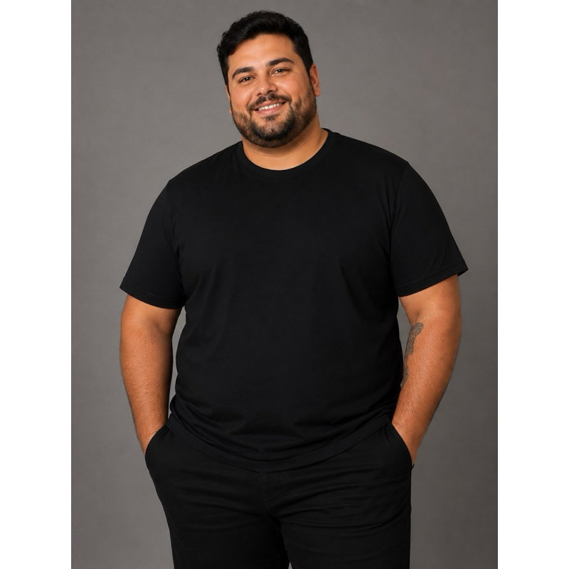 Camiseta Plus Size Lisa Masculina e Feminina 100% Algodão Básica Confortável Camisa Oversized Moda Casual