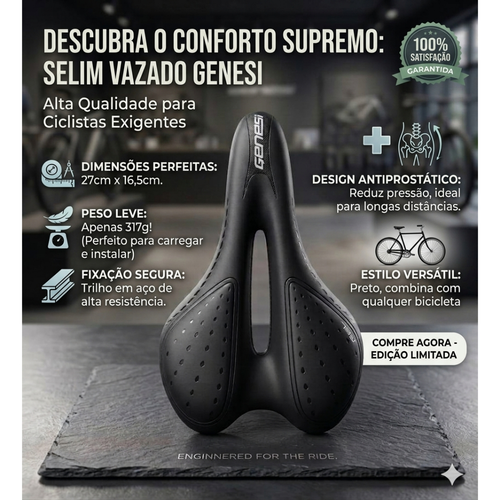 SELIM PRIME BANCO PARA BIKE GEL CONFORTAVEL PRETO