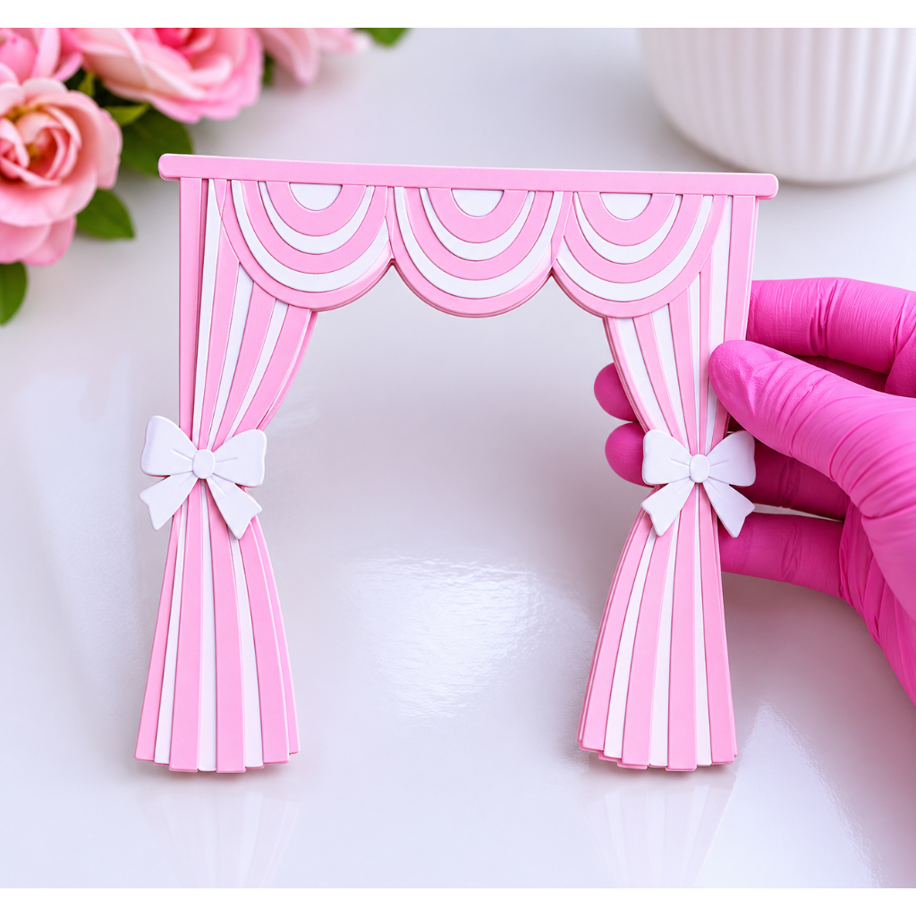 Plano de Fundo Cortina Bailarina – 17cm  | Decoração Premium Bailarina / Plano de Fundo para Caixa Cenário