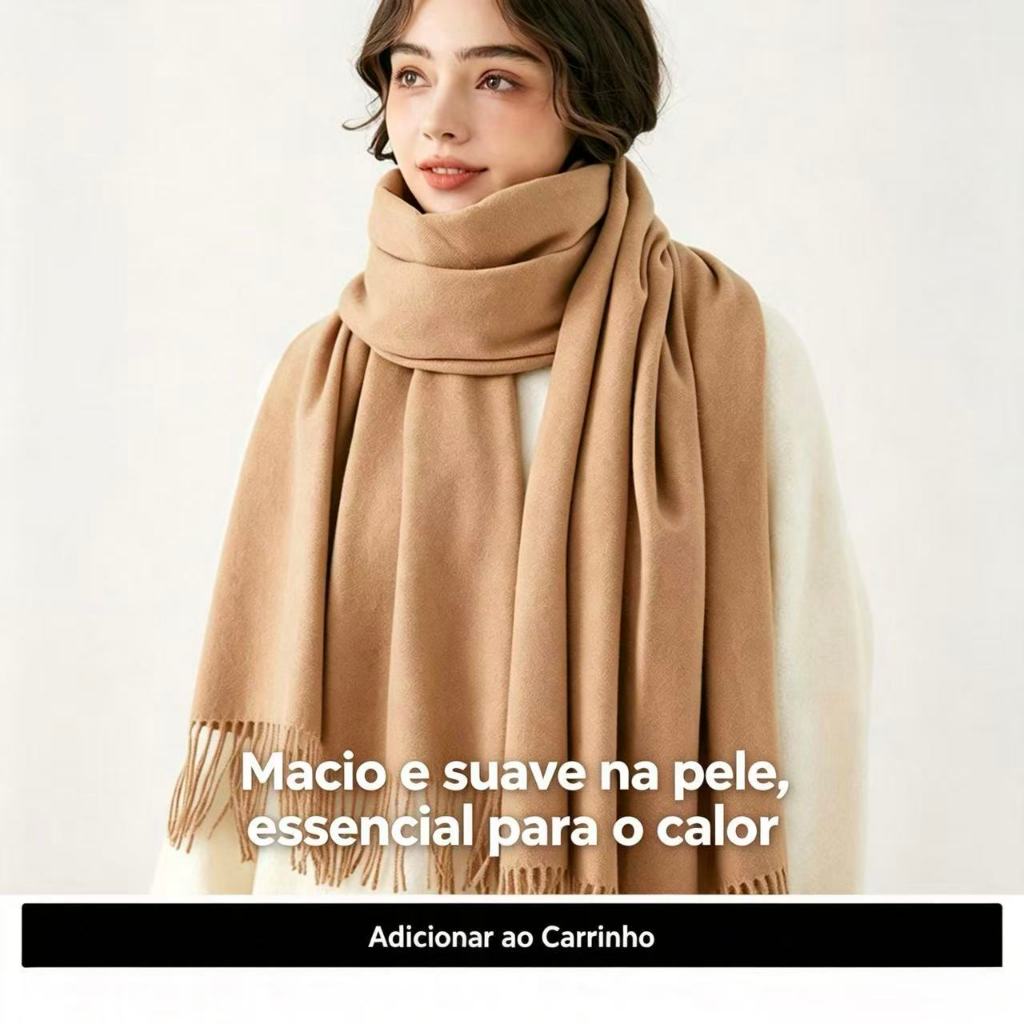 Cachecol Inverno Lenço Pashmina Xale Echarpe GROSSO E FINO Feminino