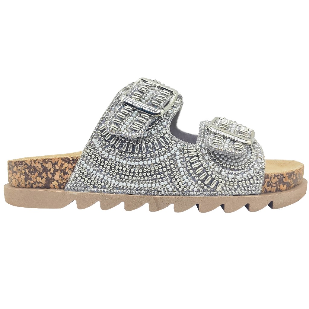 Sandalia Feminina Rasteirinha TamancoPapete Flat Costura de strass Original confortavel