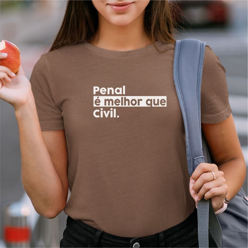 Camiseta Blusa Feminina Direito Babylook Penal 100% Algodão Premium