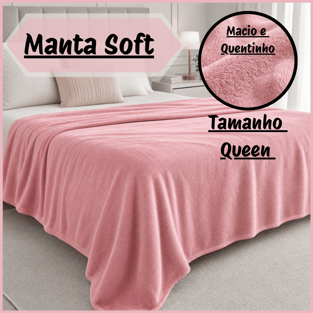 Cobertor Casal Queen Manta 2,60m x 2,40m Toque Macio Antialérgico