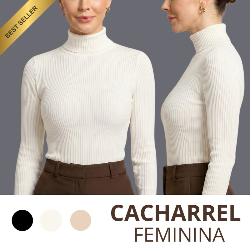 Cacharrel Feminina Canelada Gola Alta Quentinha Promoção Inverno