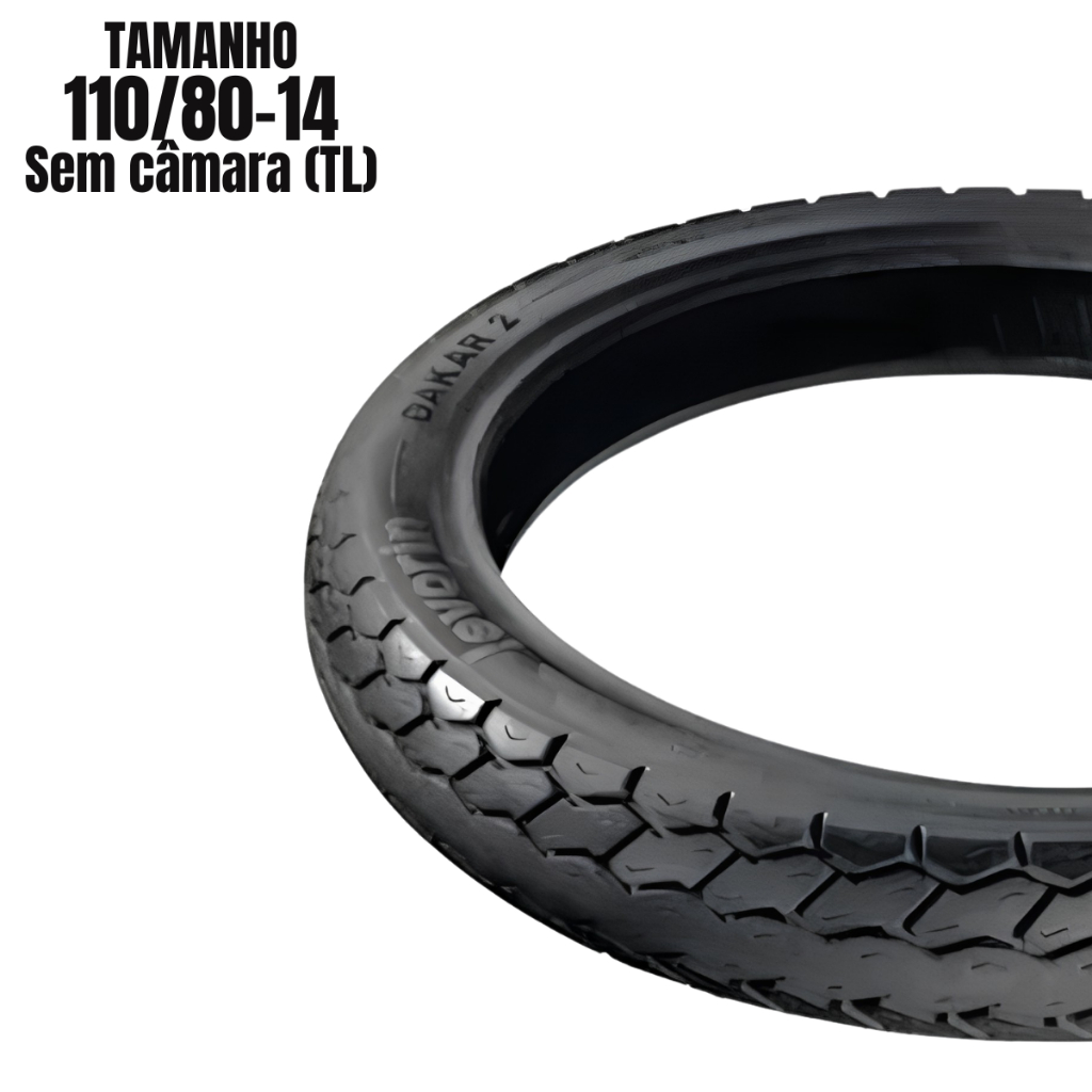 Pneu Traseiro Levorin 110/80-14 Biz / Pop Dakar 2 59P TL — imagem 2 de 2