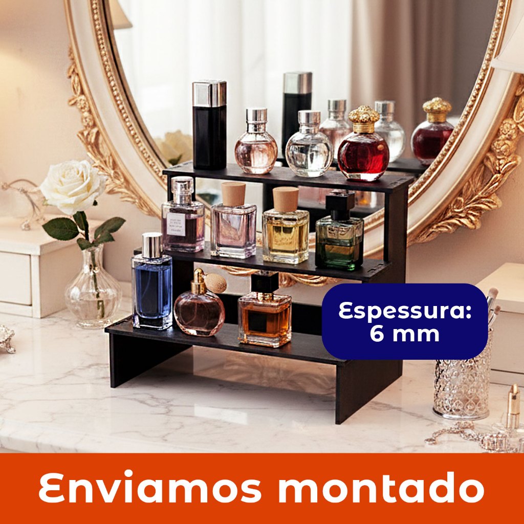 Expositor Display Suporte 3 Andares Vitrine Balcão Organizador Produtos para Decoração de Loja