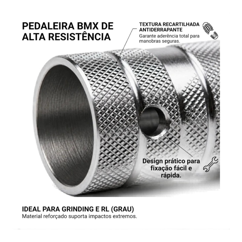 Pé De Apoio de bicicleta Pedaleira Para Eixo Em Aço Grau Freestyle — imagem 2 de 2