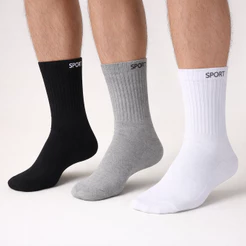 Kit 3, 6 ou 12 Pares Meia Sport Cano Alto Esportiva Algodão Confortável Dia a Dia