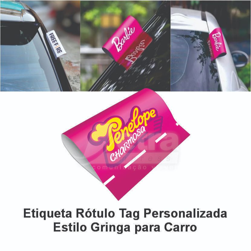 Etiqueta Rótulo/ Etiqueta Lavagem Penelope de Lona Tag Car Personalizada Estilo Gringa para Carro