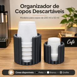 Suportes Porta Copos Descartáveis 200ml e 50ml Organizador para Café Chá Escritório