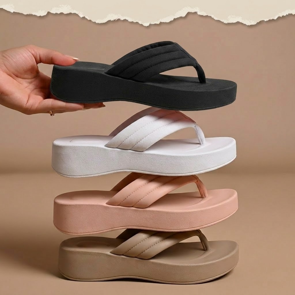 Chinelo Plataforma Feminino Delta Lançamento Confortável do 33 ao 40 Oficial Sola Alta