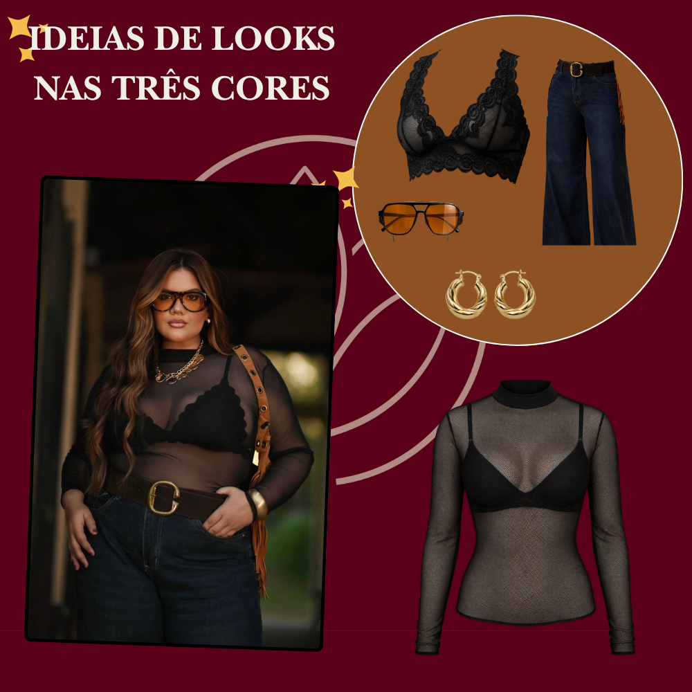 Detalhes do Blusa Manga Longa Segunda Pele Tule Gola Alta Cacharrel Moda Plus Blogueira Inverno Balada