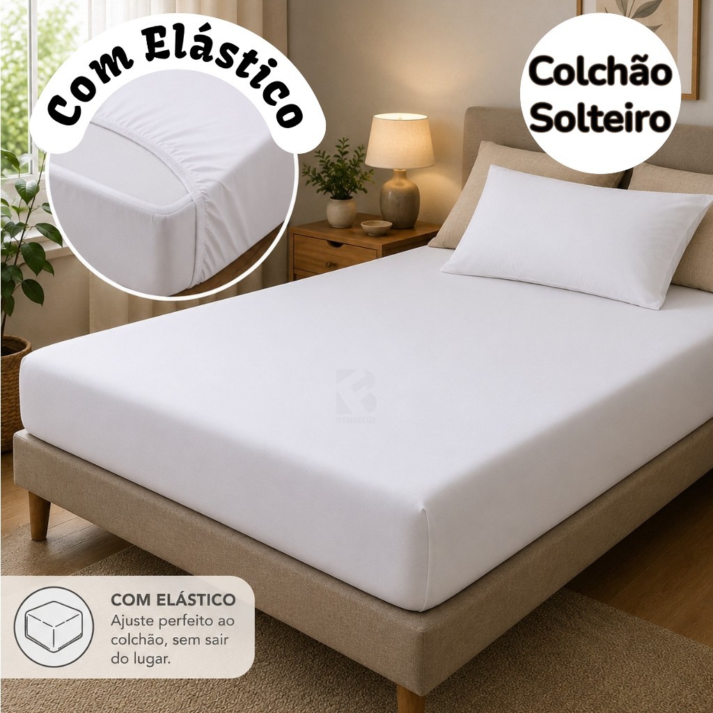 Capa para Colchão Cama de Solteiro Com Elástico Protetor de Colchão Lavável e Confortável Segura Xixi A Prova De Água