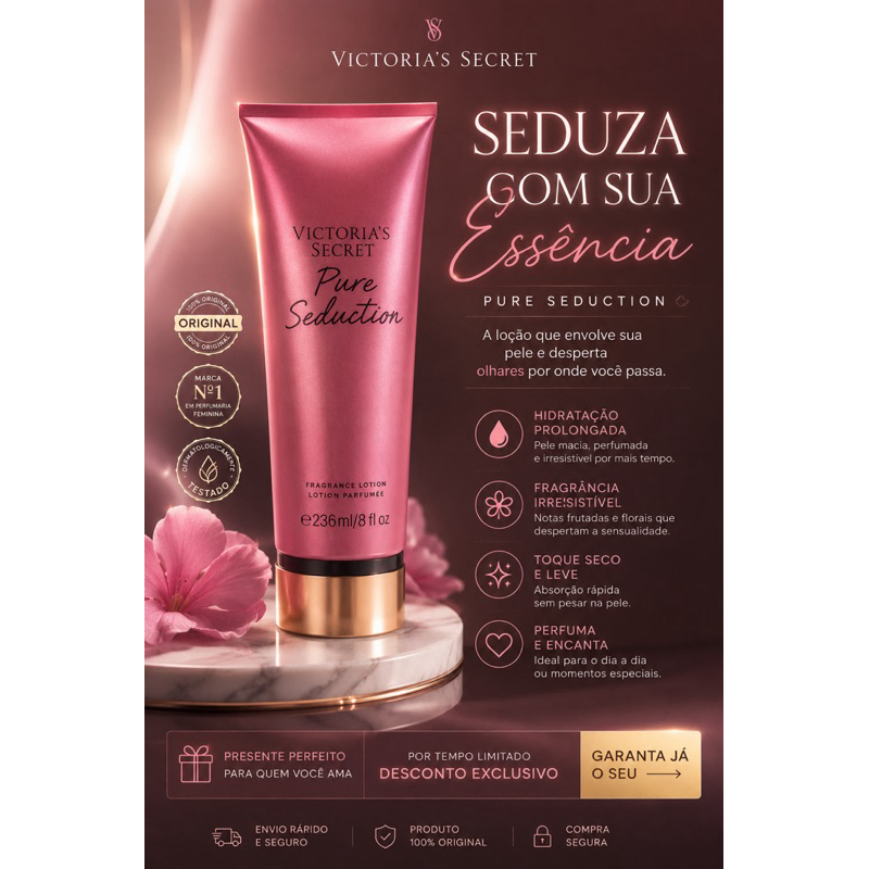 Creme Hidratante Corporal Pure Seduction - Ameixa e Frésia aroma Doce e cítrico
