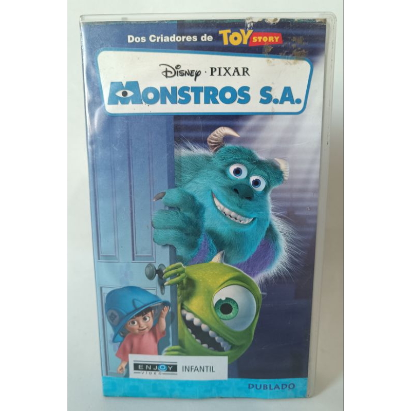 VHS Monstros S.A. Dublado Disney Pixar filme desenho infantil clássico colecionador