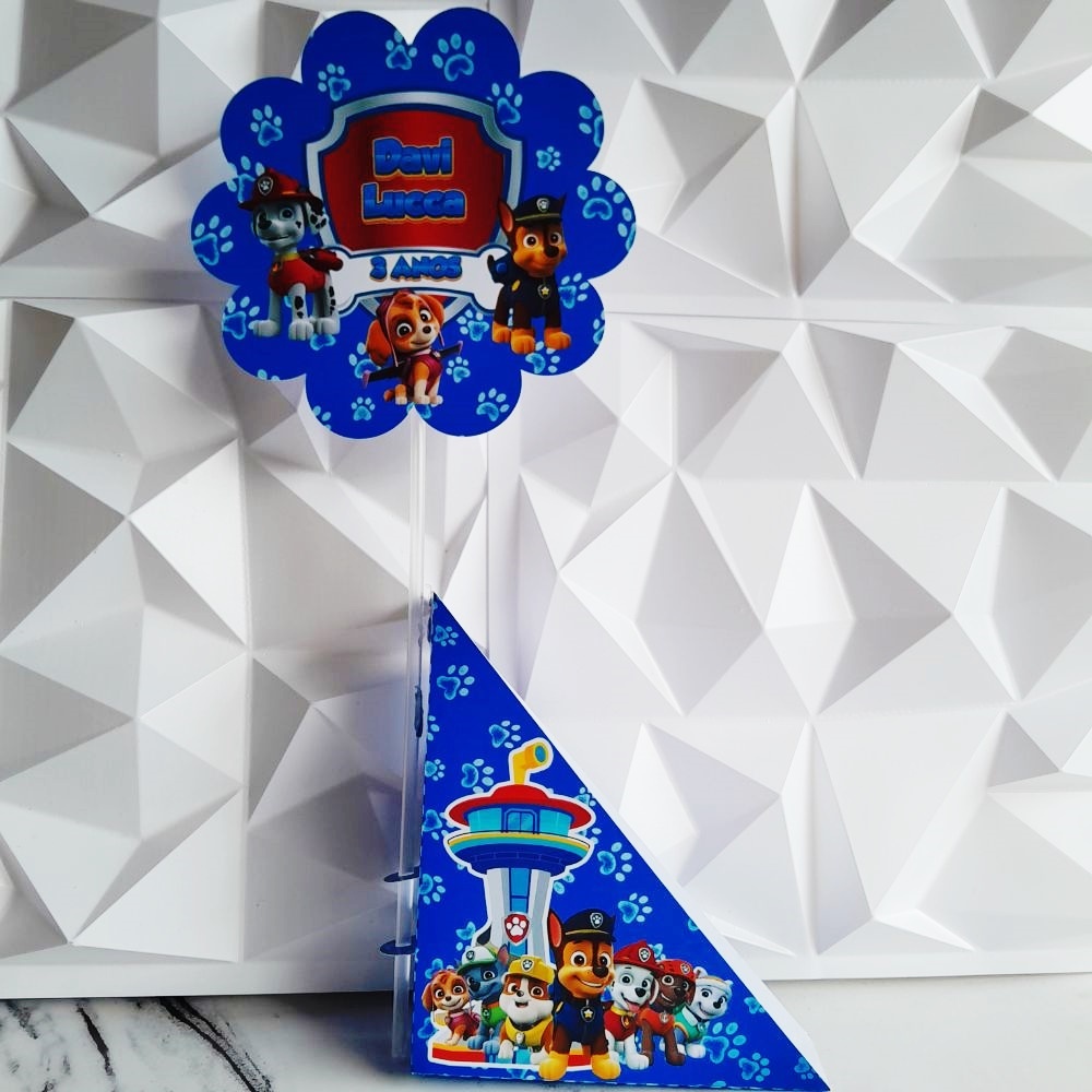 Centro de Mesa porta Guardanapo patrulha canina personalizado, lembrancinha de festa aniversario