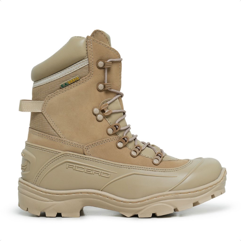 Coturno Acero Tiger Pro Militar Bota Policial Couro Com Ca