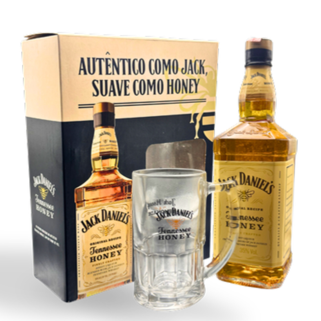 Jack Daniels Honey Mel 1L + Caneca de Vidro Oficial Presente
