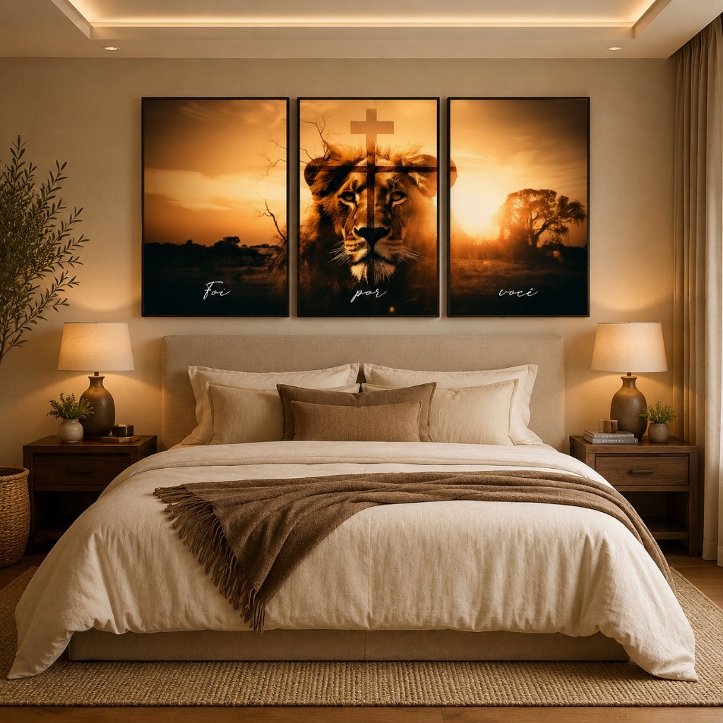 Quadro Decorativo Religioso Foi Por Você Com Moldura Decoração Cristã Sala Quarto Escritório