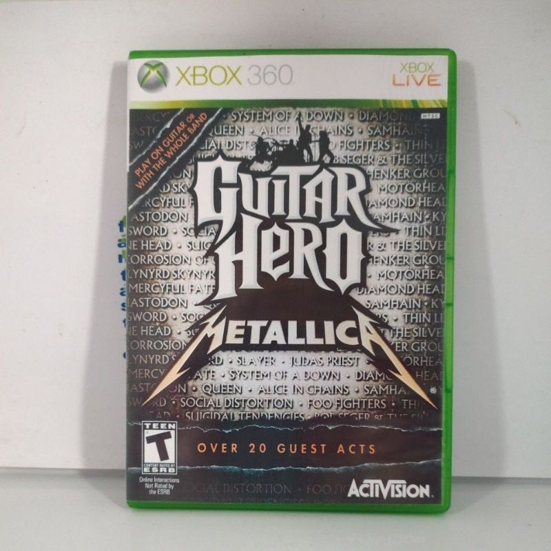 GUITAR HERO METALLICA JOGO ORIGINAL PARA XBOX 360, PRESCIZA DE ACESSÓRIOS PARA JOGAR ESSE JOGO.