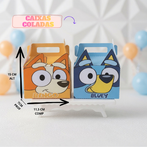 Kit Caixa Maleta Personalizado  Bluey e Bingo/Lembrancinhas Bluey e Bingo/Mimos/Aniversario