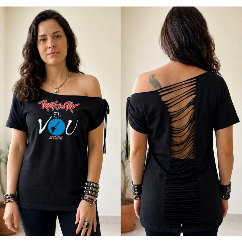 Camiseta Rock In Rio Eu Vou 2026 Blusa Feminina Customizada