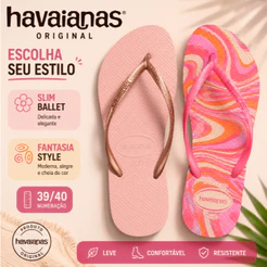 Chinelo Havaianas Original Feminino Slim Fantasia Style 39/40