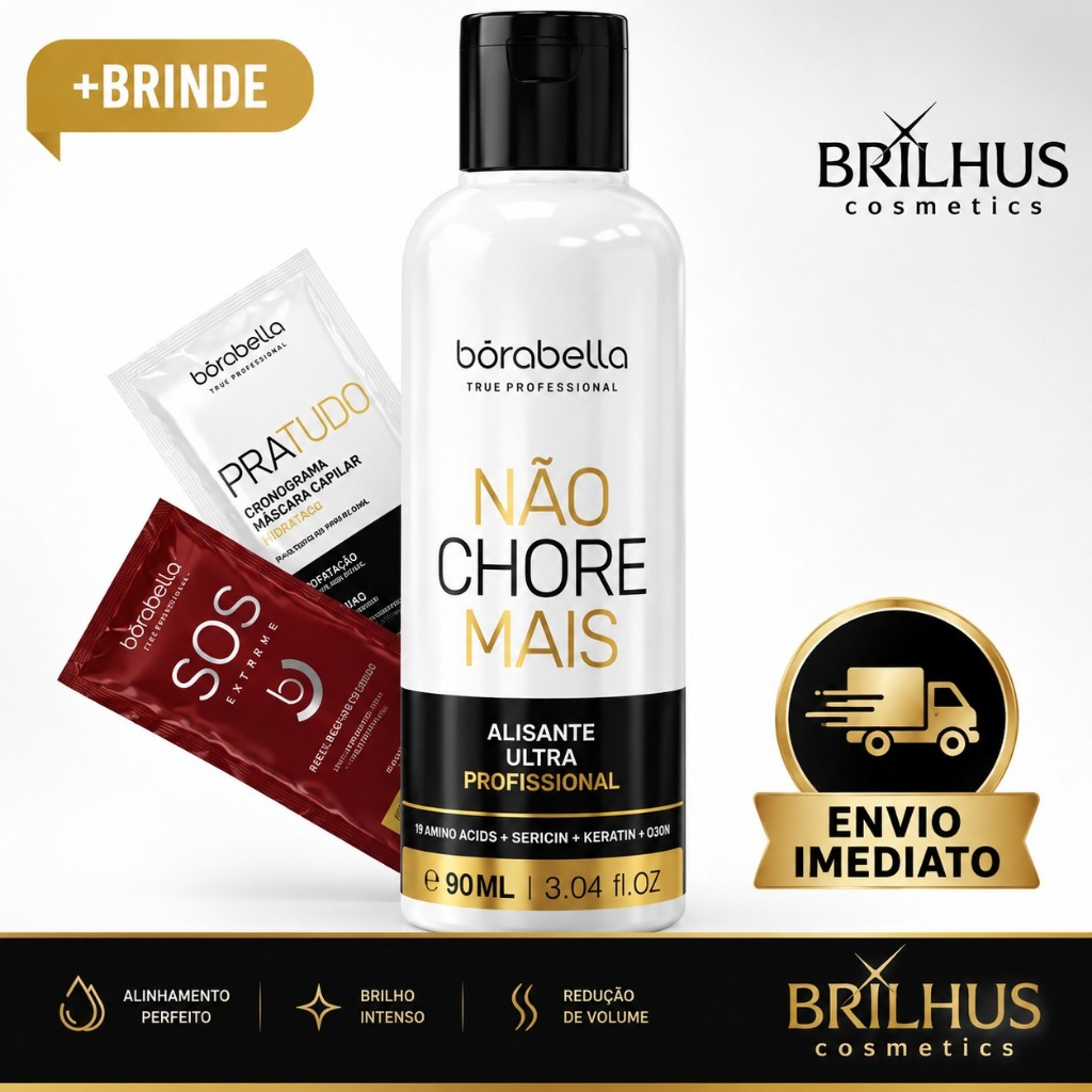 Borabella Progressiva Não Chore Mais 90ml Passo 2 | Orgânica Sem Formol | Alinhamento e Brilho