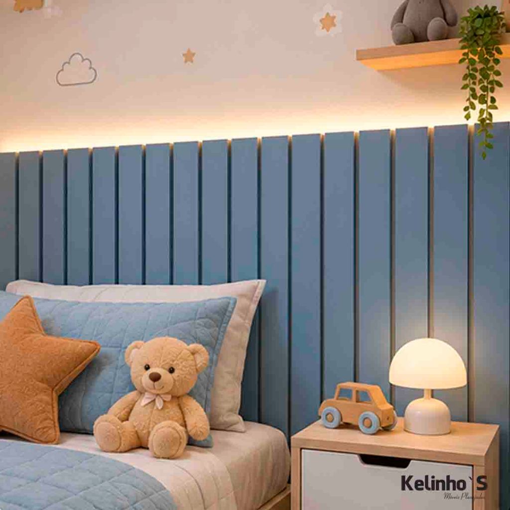 Ripa Shiplap Kit até 15un Quarto Infantil Ripa retangular em MDF Cru 3mm Ripado Boseire Retangular