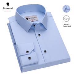 Camisa Social Masculina Algodão Slim Fit Manga Longa Premium Blusa Não Amassa Luxo Estilosa Elegante