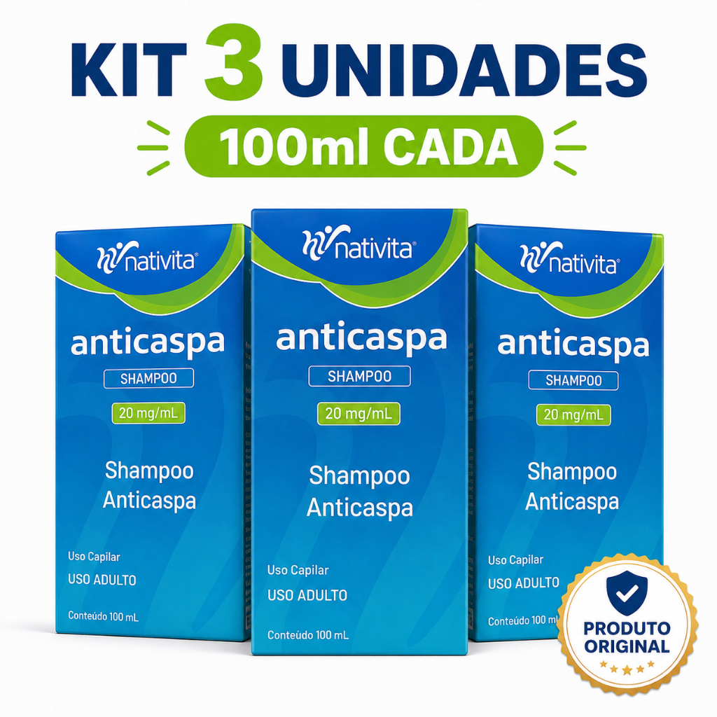 Kit 3 Shampoos Anticaspa Nativita 100ml