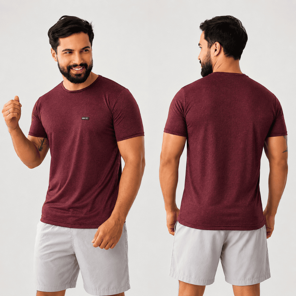 Camiseta Dry Fit Masculina Mescla Manga Curta Esportiva Academia Fitness Casual Confortável Secagem Rápida