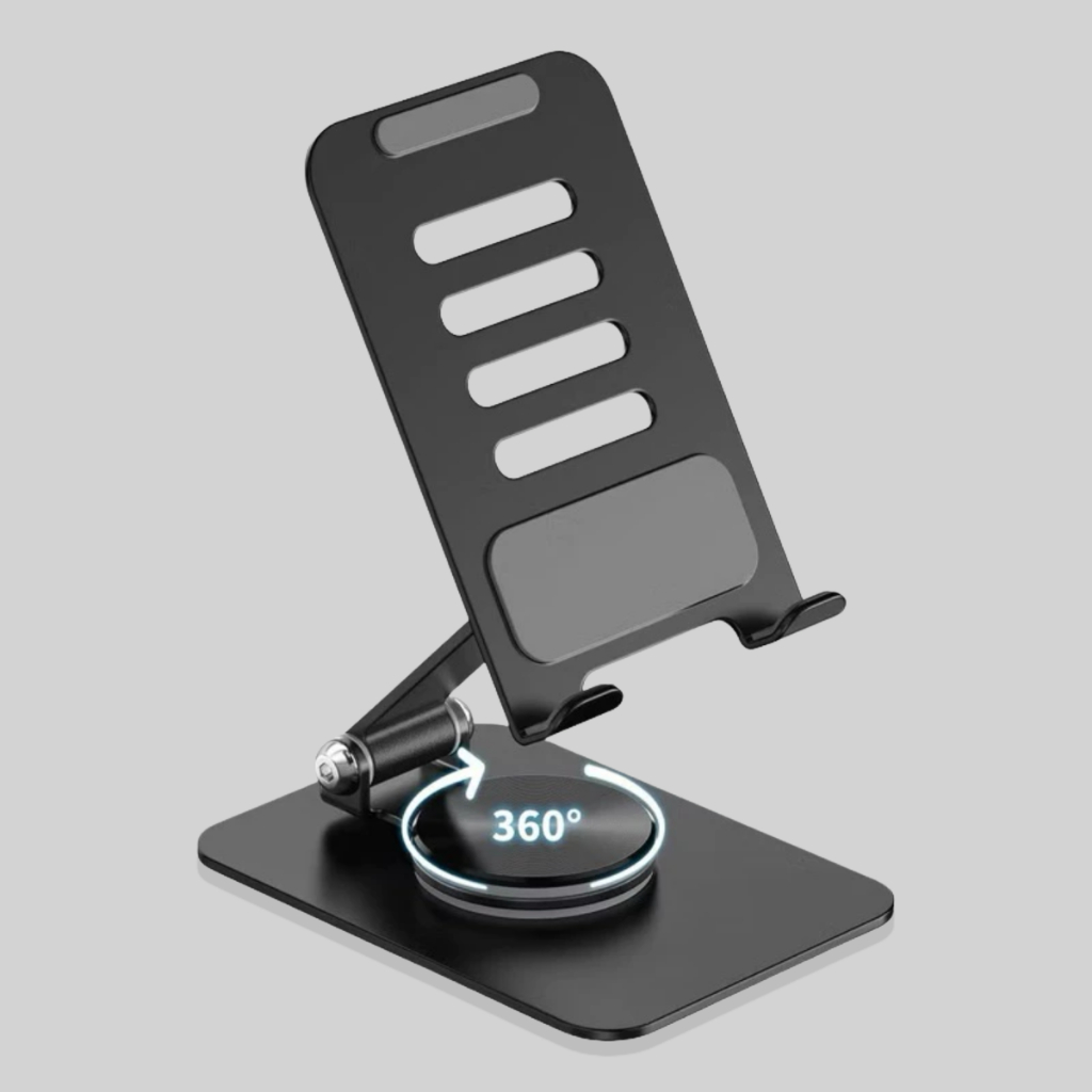 Suporte de Celular em Metal com Base Giratória 360° Compatível com Tablet e Smartphones