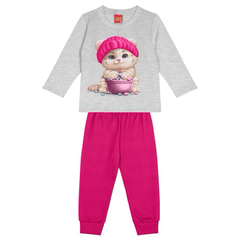 Conjunto bebê infantil menina Kyly inverno, frio, blusa moletom calça legging ou calça moletom.