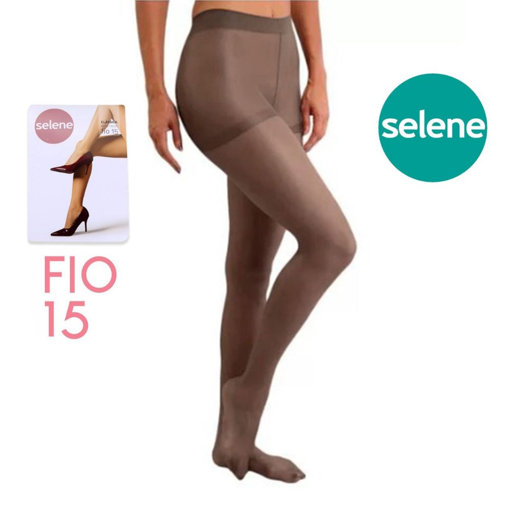 Meia Calça Fio 15 Fumê Cinza Adulto Fina Translúcida Selene