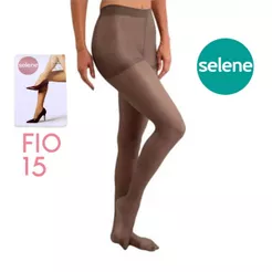Meia Calça Fio 15 Fumê Cinza Adulto Fina Translúcida Selene