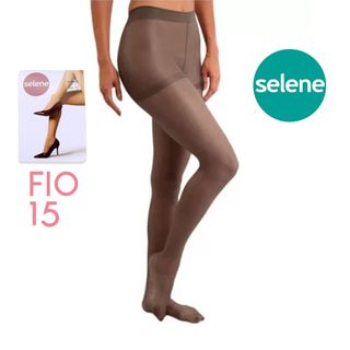 Meia Calça Fio 15 Fumê Cinza Adulto Fina Translúcida Selene